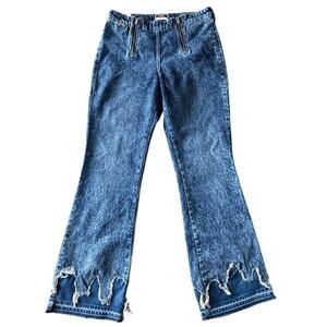 Wrangler Fender Bootcut Jeans 28x32 Double Fly Zipper Pocketless‎ Destressed NEW